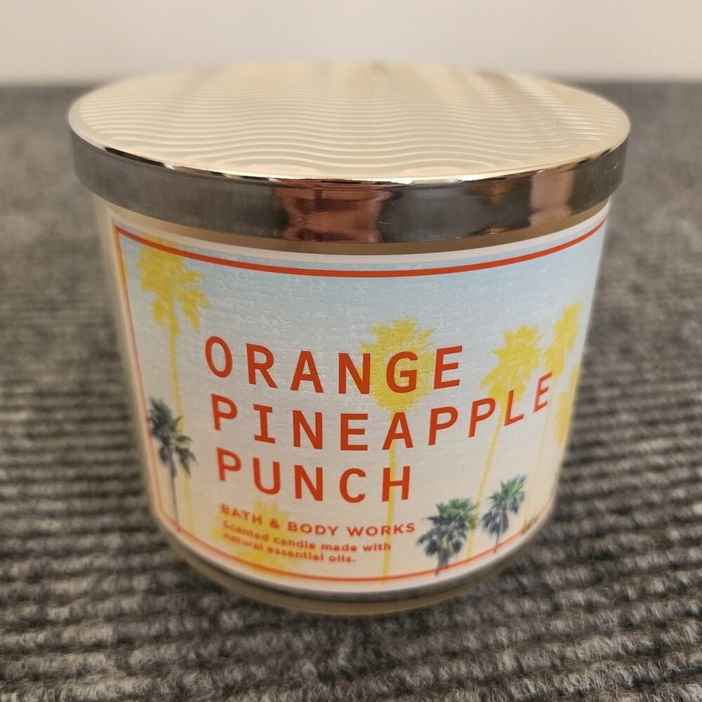 Bath & Body Works Orange Pineapple Punch 3 Wick Scented Candle 14.5oz